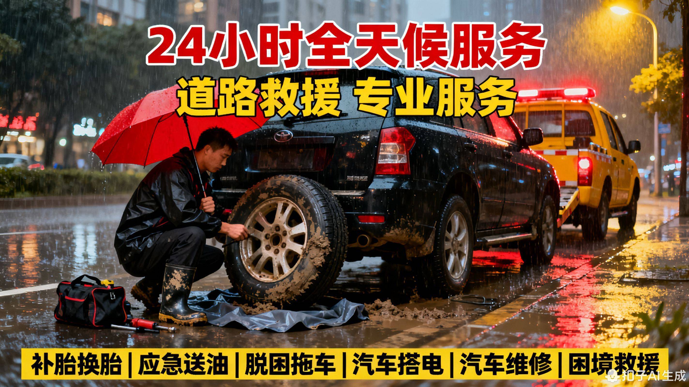 近拖车救援_24小时高速拖车电话开元ky棋牌运城电瓶搭电救援_附(图2)